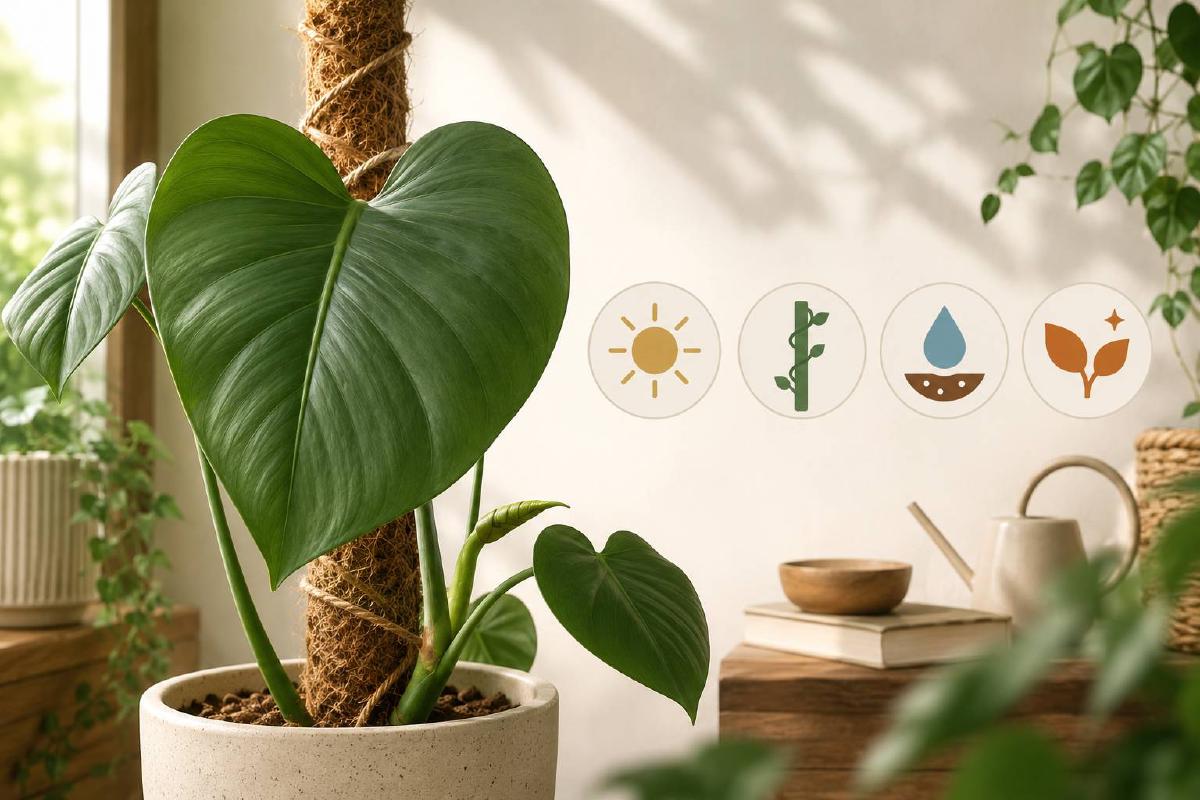 Feuille de monstera encore pleine avant fenestration