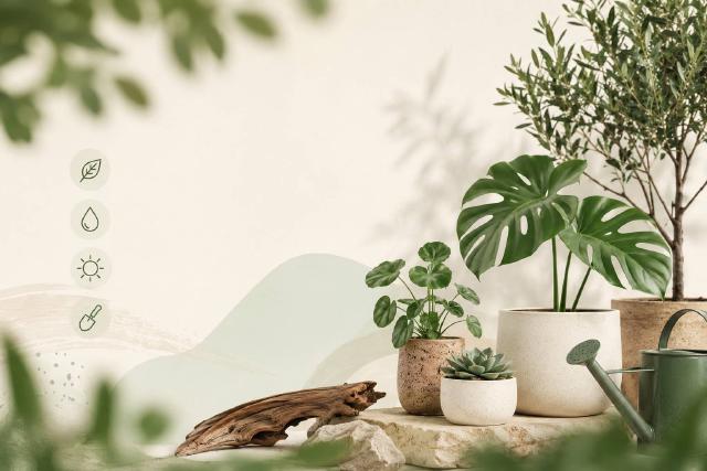 Chat observant des plantes d'intérieur en pots près d'une fenêtre